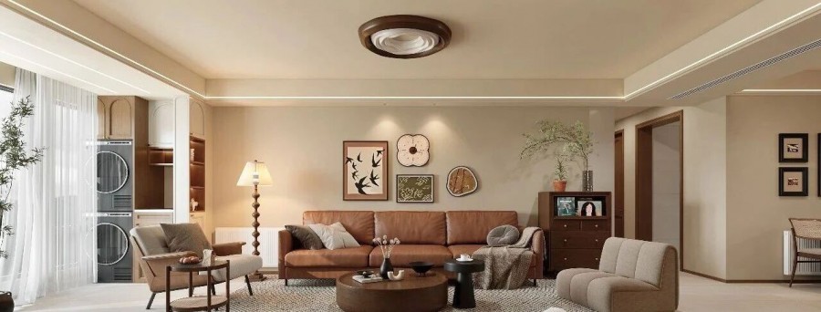 中古风三居室客厅装修效果图