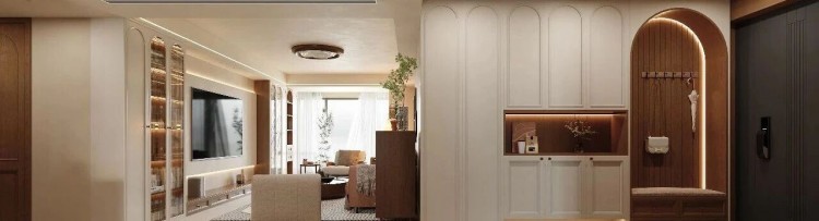 中古风三居室玄关装修效果图