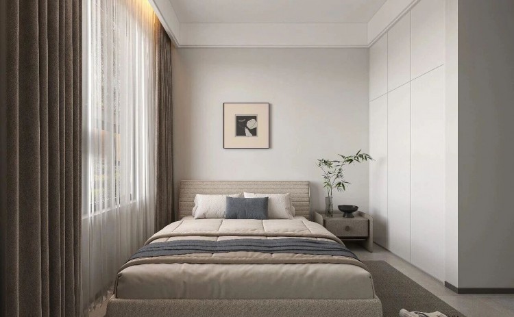 现代简约三居室卧室装修效果图