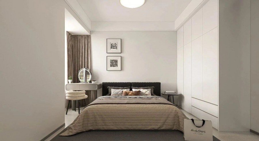 现代简约三居室卧室装修效果图