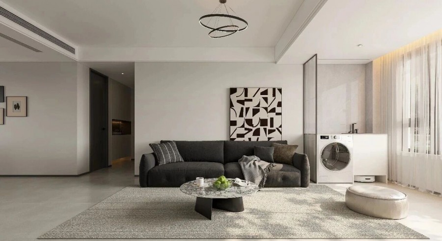 现代简约三居室客厅装修效果图