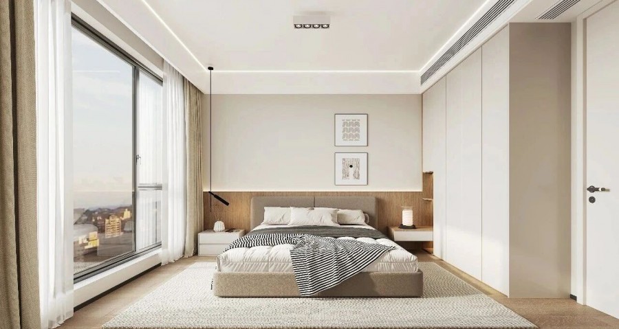 现代简约复试卧室装修效果图