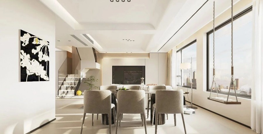 现代简约复试餐厅装修效果图