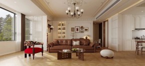 中古奶油风三居室客厅装修效果图