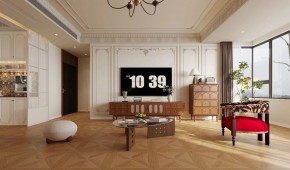 中古奶油风三居室客厅装修效果图