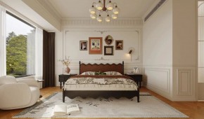 中古奶油风三居室卧室装修效果图