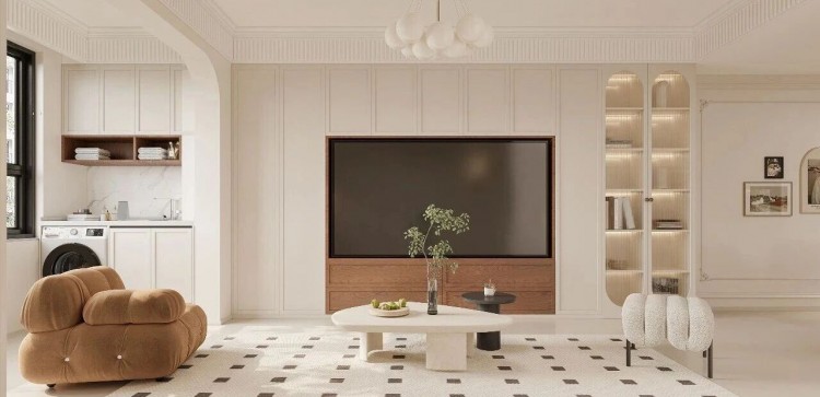 法式两居室客厅装修效果图