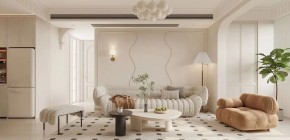 法式两居室客厅装修效果图