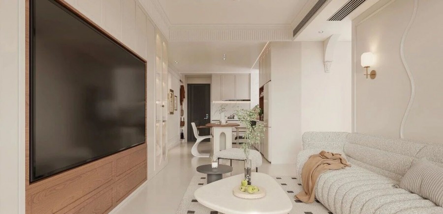 法式两居室客厅装修效果图