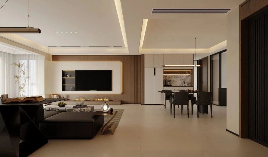 意式三居室客厅装修效果图