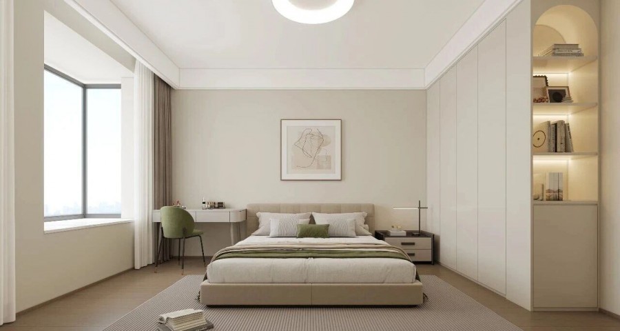 现代简约三居室卧室装修效果图