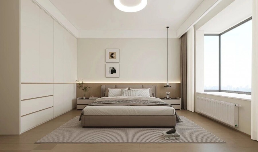 现代简约三居室卧室装修效果图