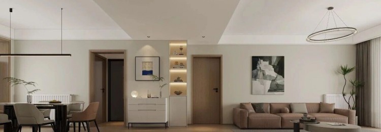 现代简约三居室客厅装修效果图