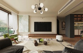 法式中古风三居室客厅装修效果图