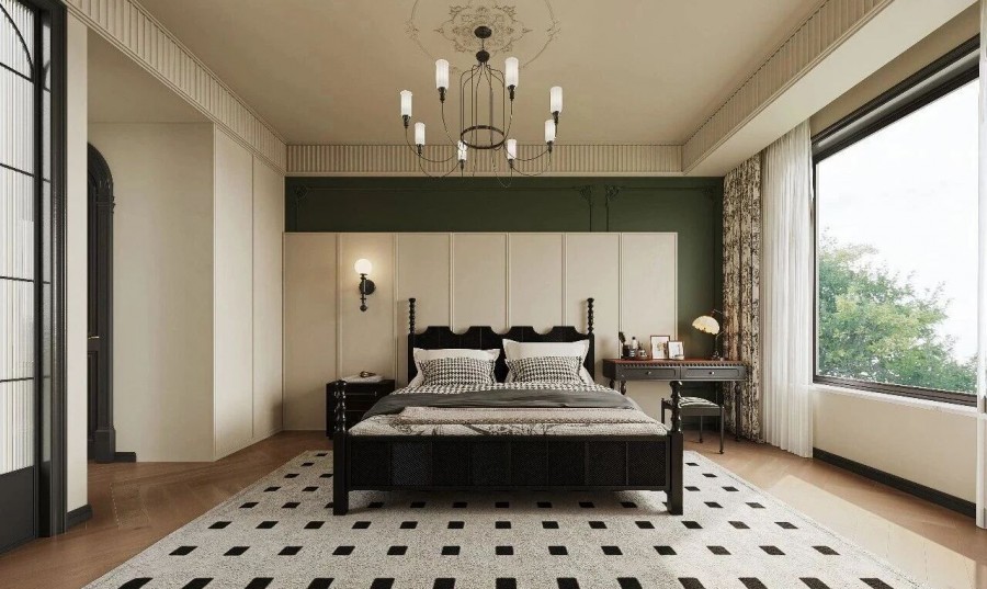 法式中古风三居室卧室装修效果图