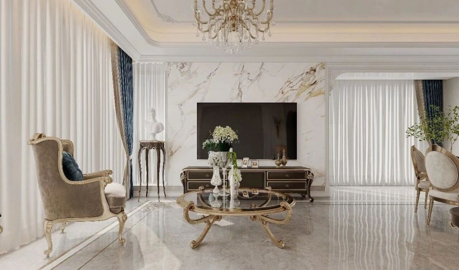 欧式别墅客厅装修效果图