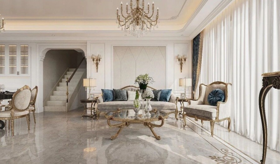 欧式别墅客厅装修效果图