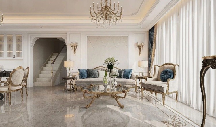 欧式别墅客厅装修效果图