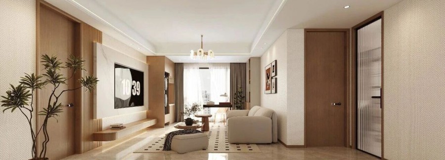 现代简约三居室客厅装修效果图