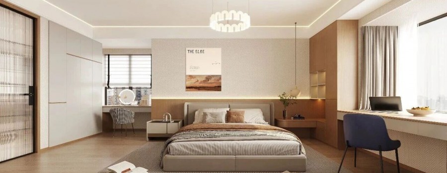 现代简约三居室卧室装修效果图