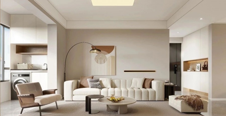 现代简约三居室客厅装修效果图