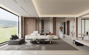 香榭假日别墅现代简约客厅装修效果图
