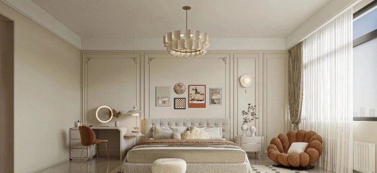 现代法式复试卧室装修效果图