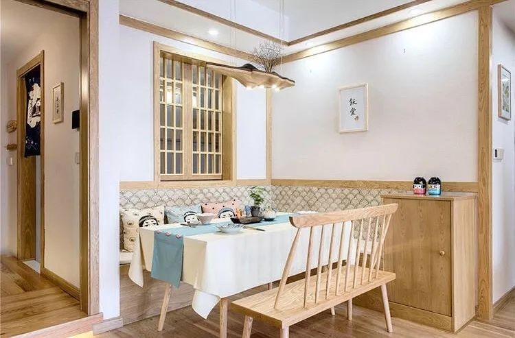 日式简约风格三居室餐厅装修效果图_苏州青庭设计装饰